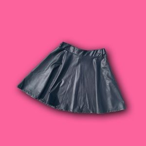 Windsor High Waisted Faux Leather Flare Skirt